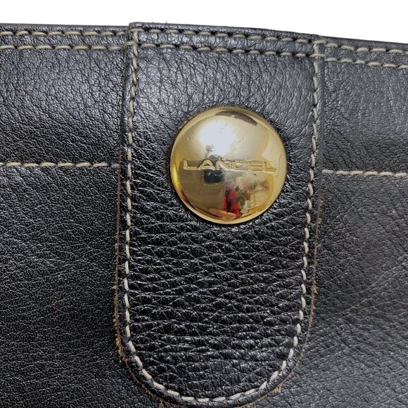 LANCEL Paris Bag Black Leather Made in Italy Clutch Designer Handbag - Picture 9 of 13